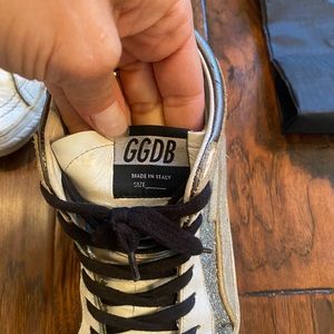 Women's Gunmetal Shimmer Slide High-top Sneakers Sz 38 (8.)